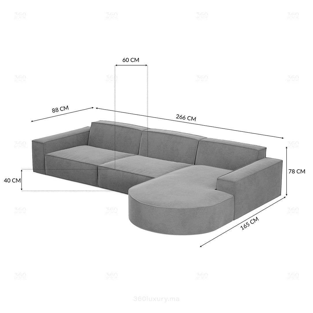 BERLO - Canapé (L) 5 Place / Crème – Luxe et confort