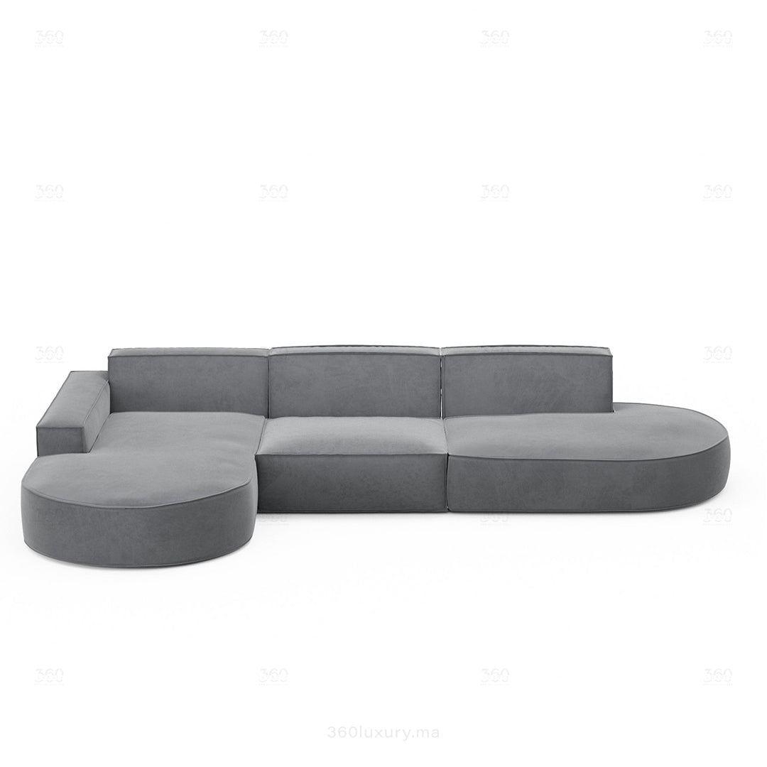 BERLO - Canapé Large (L) 5 Places / Gris Clair – Luxe et confort