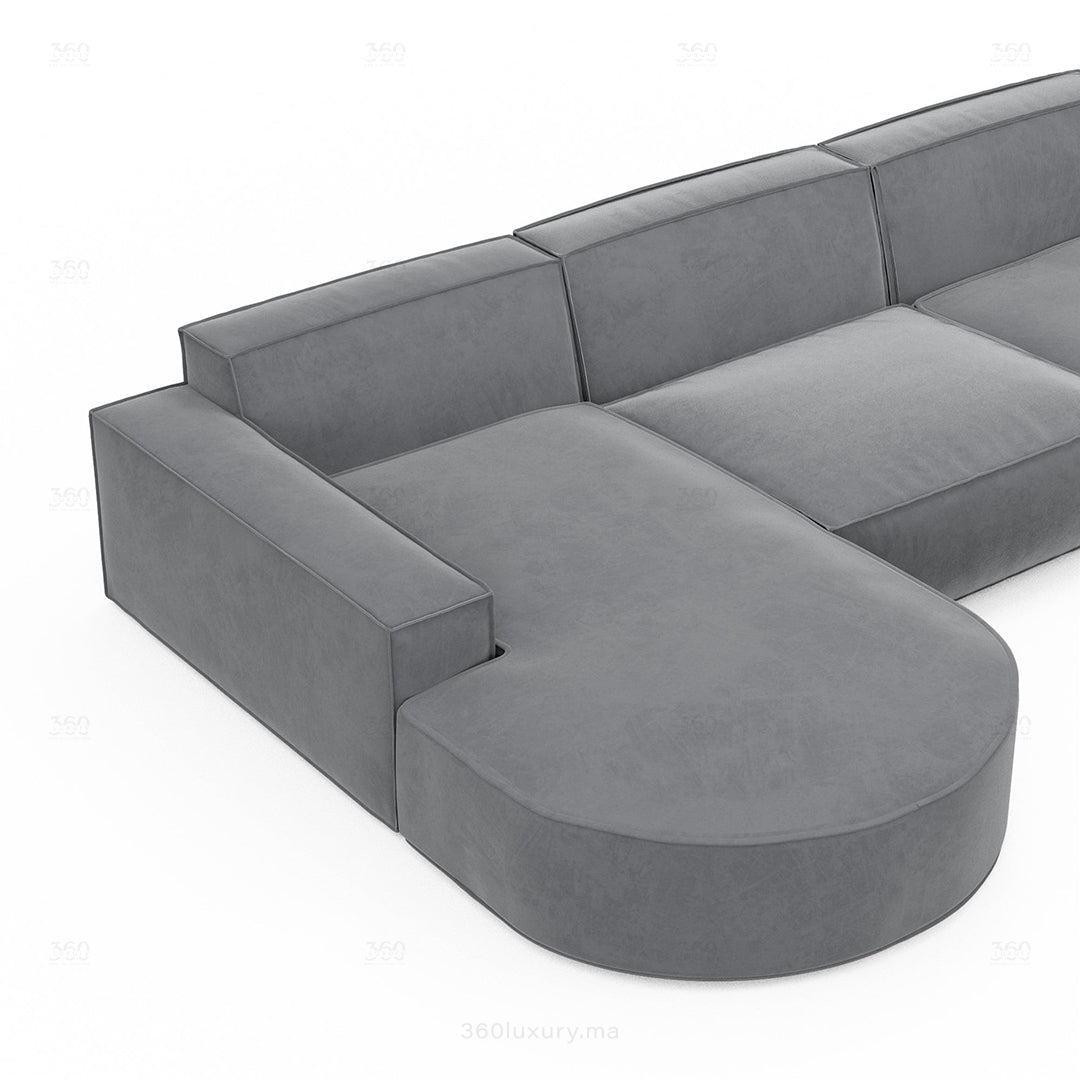 BERLO - Canapé Large (L) 5 Places / Gris Clair – Luxe et confort