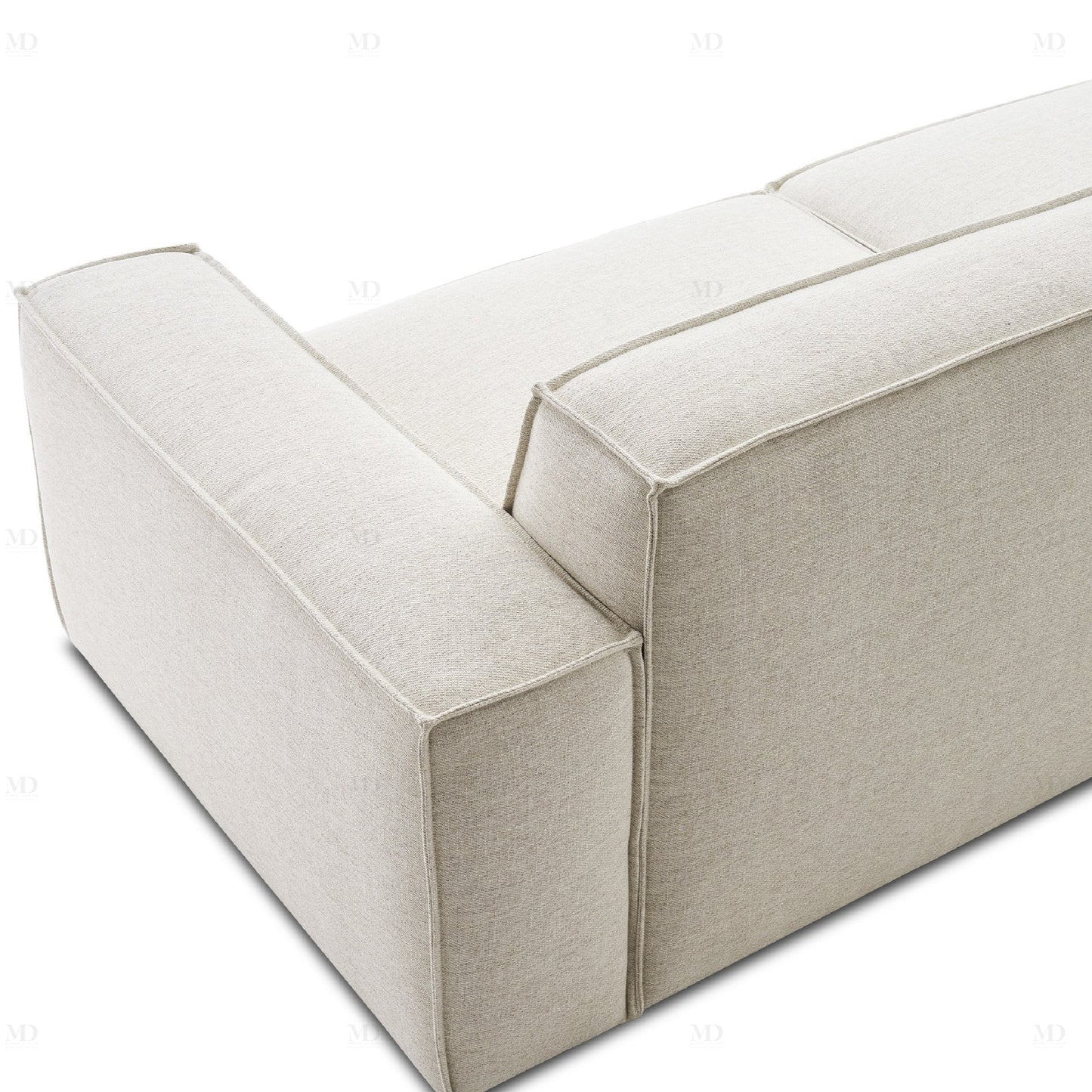 VANETY - Canapé Méridienne 3 Places + Pouf