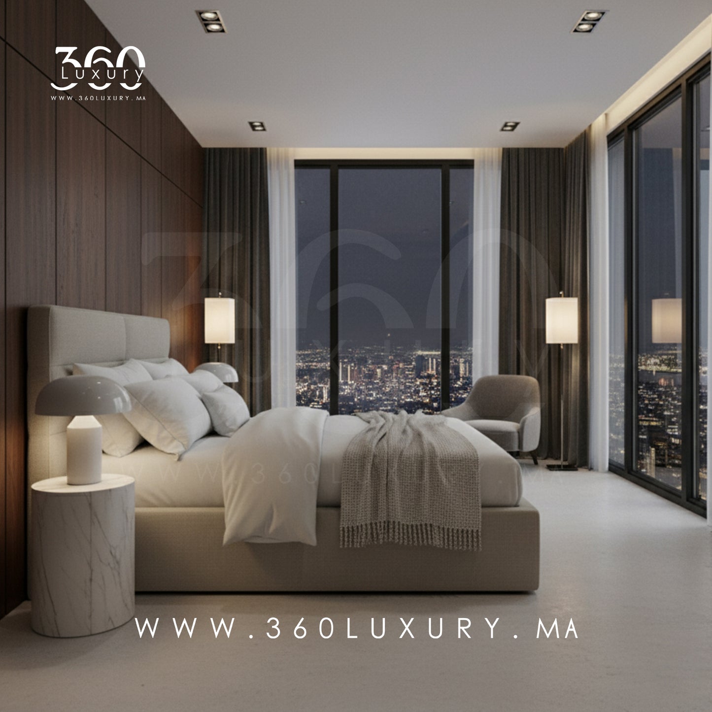 Lit MILANO beige lin naturel, design minimaliste et lisse au Maroc, Pas Cher, Prix Usine, Promotion