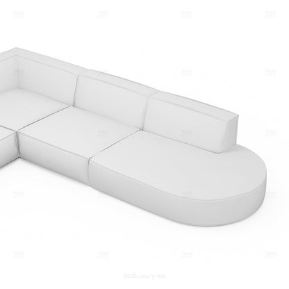 BERLO - Canapé d’angle 7 Place / Blanc – Luxe et confort