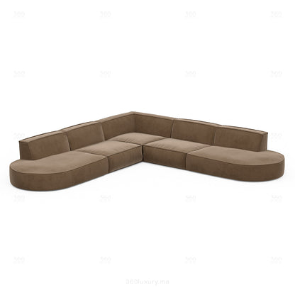 BERLO - Canapé d’angle 7 Place / Taupe – Luxe et confort
