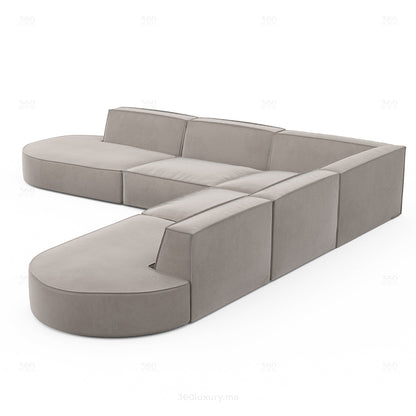 BERLO - Canapé d’angle 7 Place / Crème – Luxe et confort