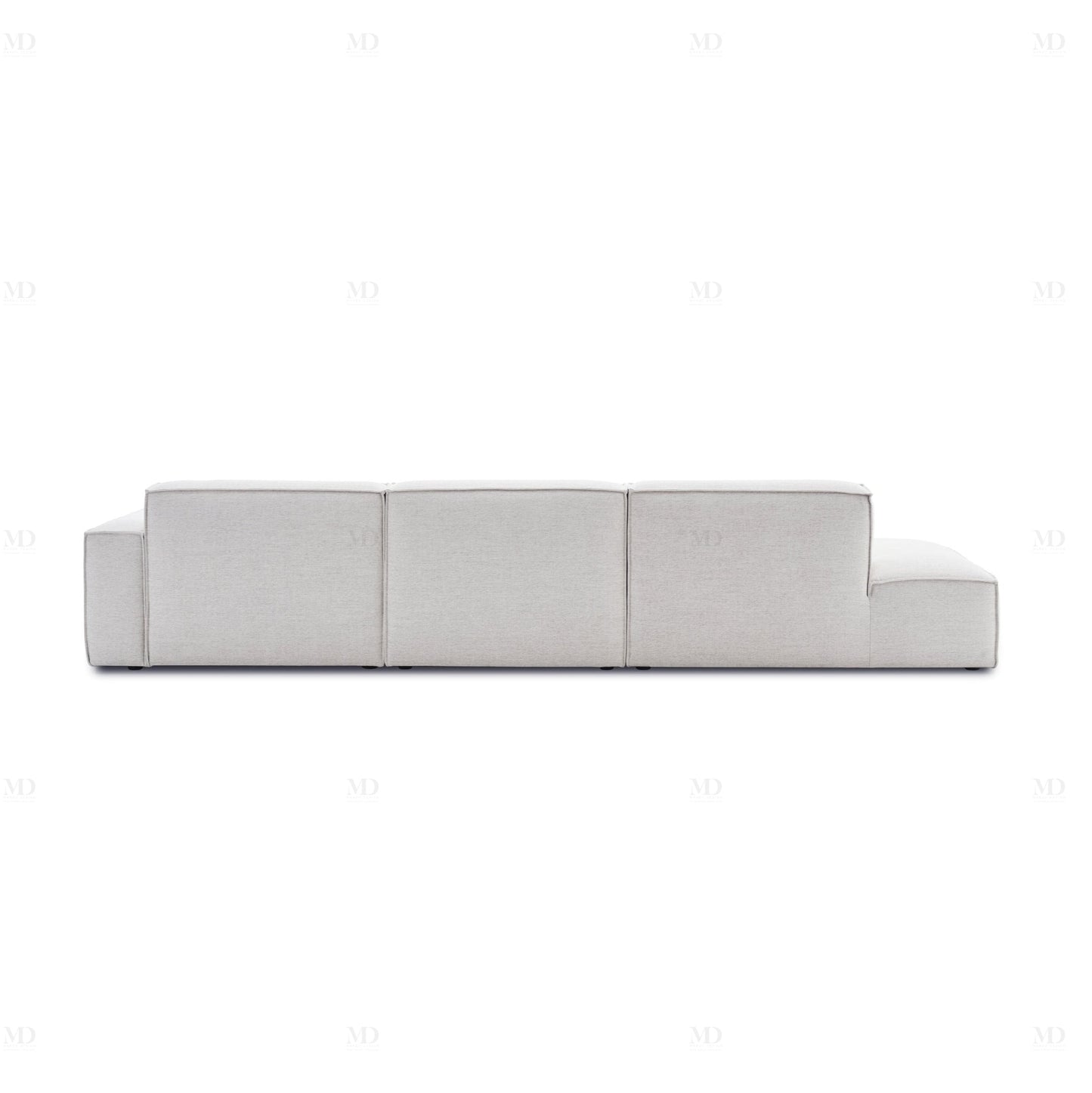 VANETY - Canapé Méridienne 3 Places + Pouf