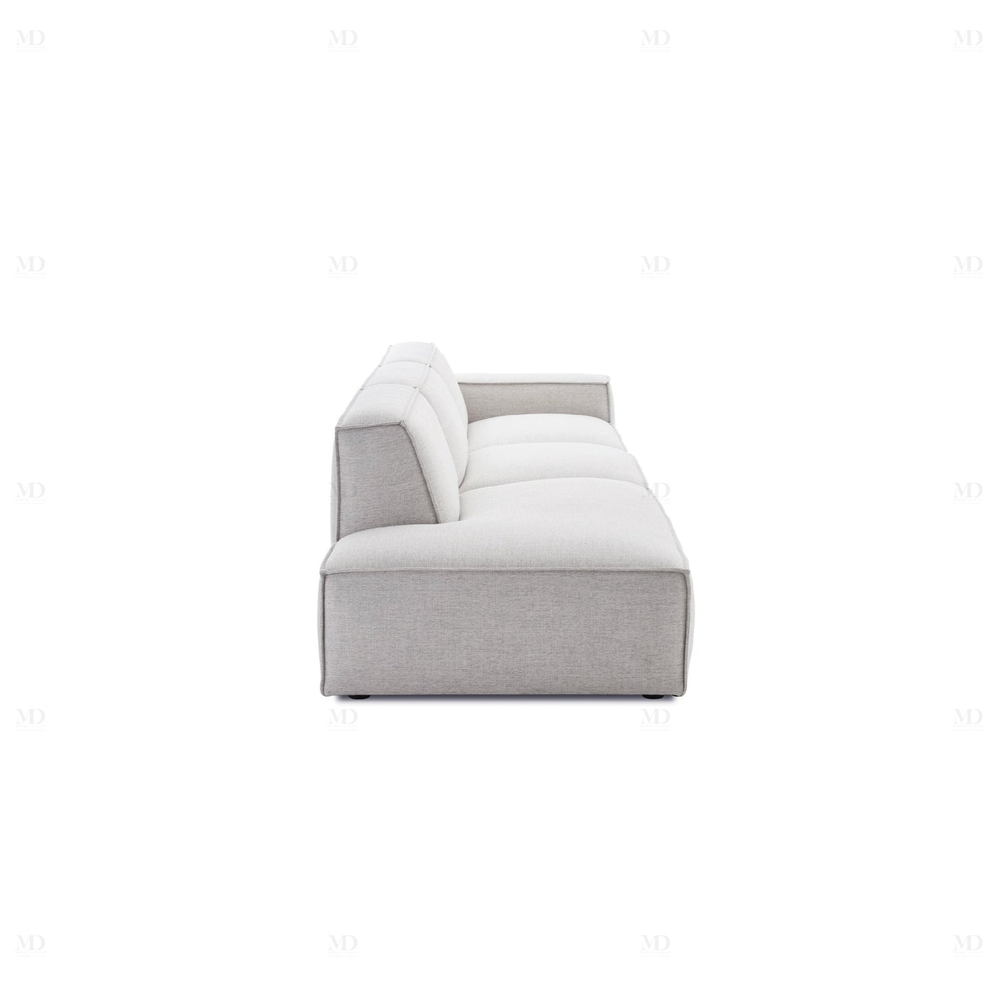 VANETY - Canapé Méridienne 3 Places + Pouf