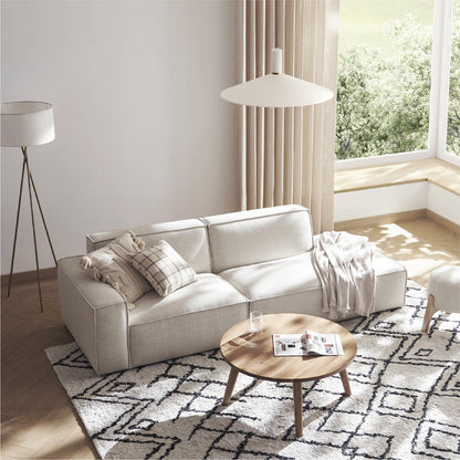 VANETY - Canapé Méridienne 2 Places + Pouf