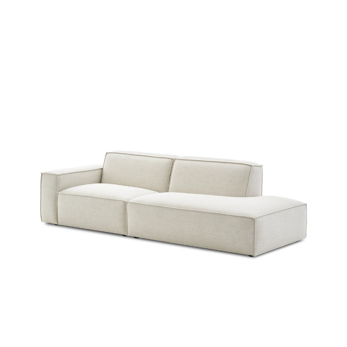 VANETY - Canapé Méridienne 2 Places + Pouf