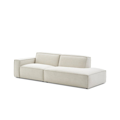 VANETY - Canapé Méridienne 2 Places + Pouf