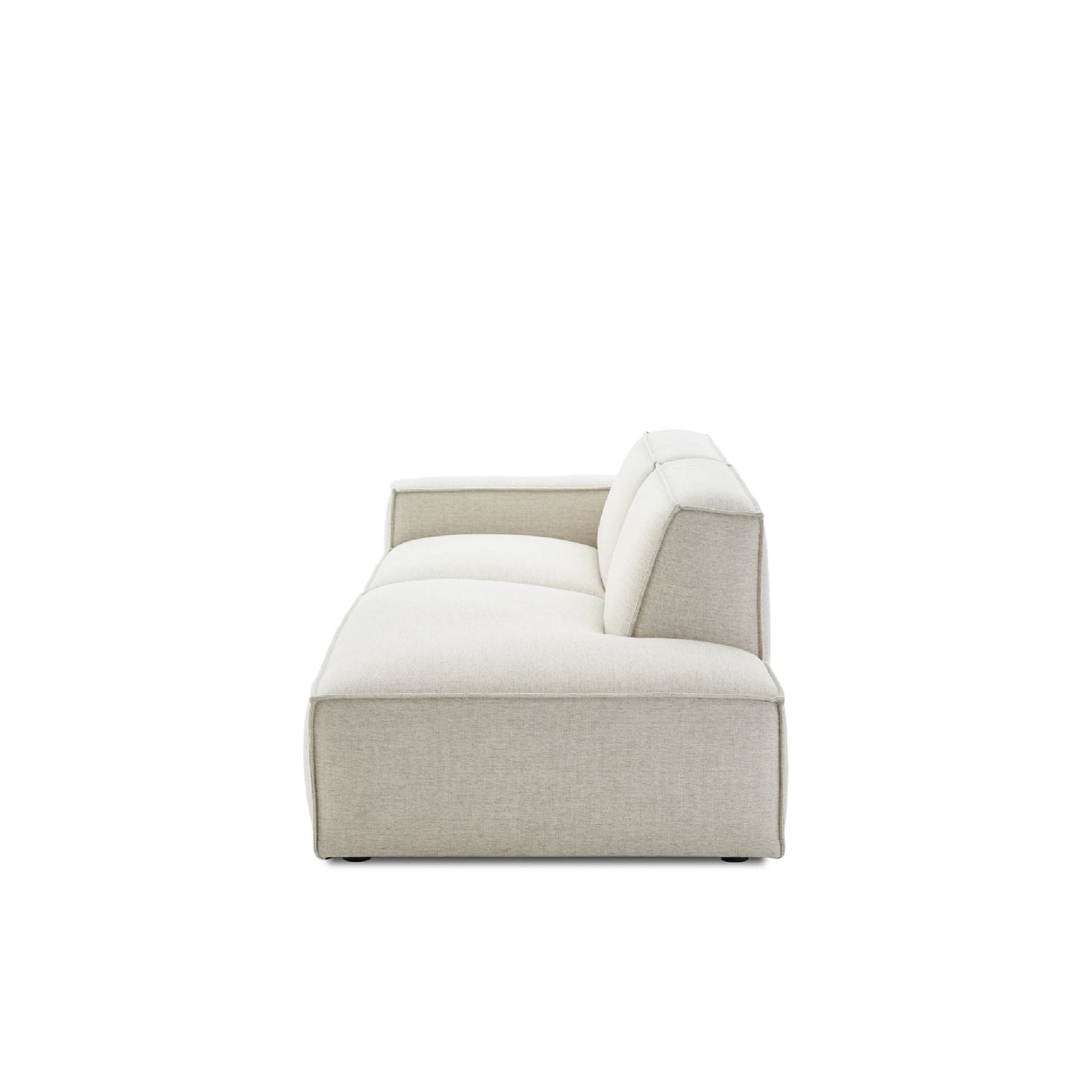 VANETY - Canapé Méridienne 2 Places + Pouf