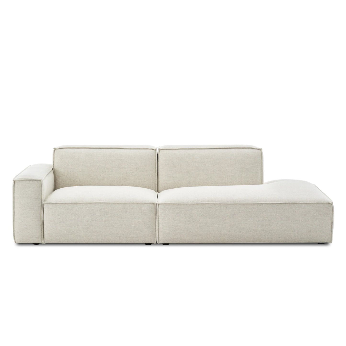 VANETY - Canapé Méridienne 2 Places + Pouf