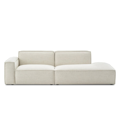 VANETY - Canapé Méridienne 2 Places + Pouf