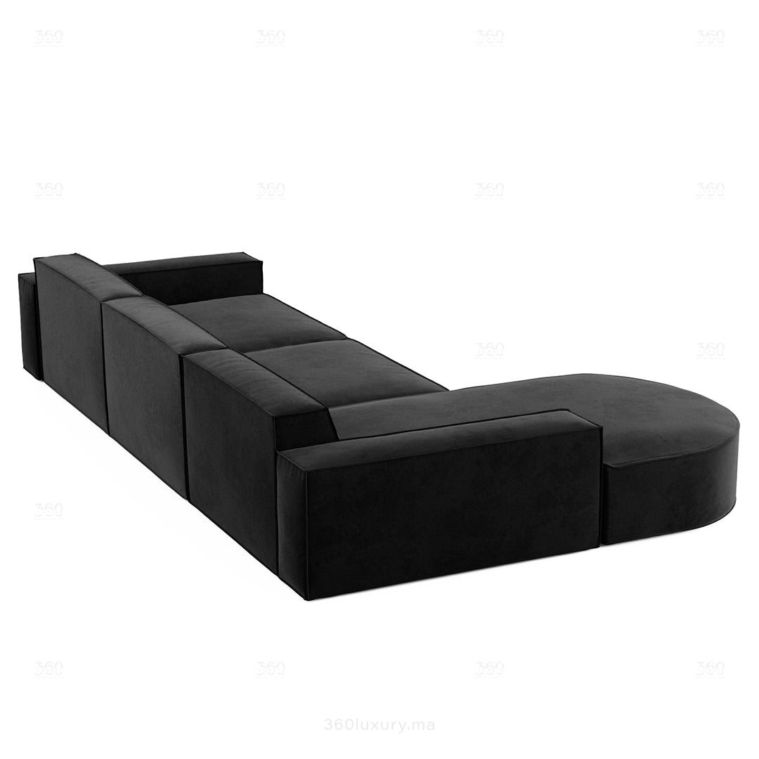 BERLO - Canapé (L) 4 Place / Noir – Luxe et confort