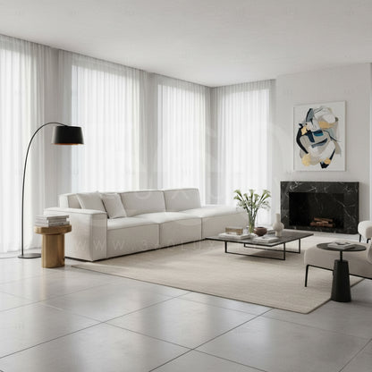 Canapé Vanety Haute Gamme Blanc confortable modulable assise en 33 ABS et HR pas cher prix usine Casablanca Rabat
