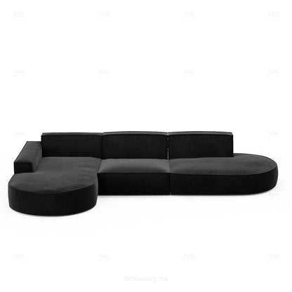 BERLO - Canapé Large (L) 5 Place / Noir – Luxe et confort