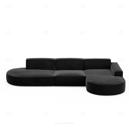 BERLO - Canapé Large (L) 5 Place / Noir – Luxe et confort
