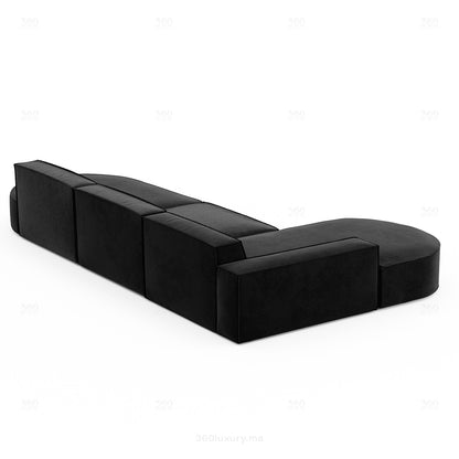 BERLO - Canapé Large (L) 5 Place / Noir – Luxe et confort