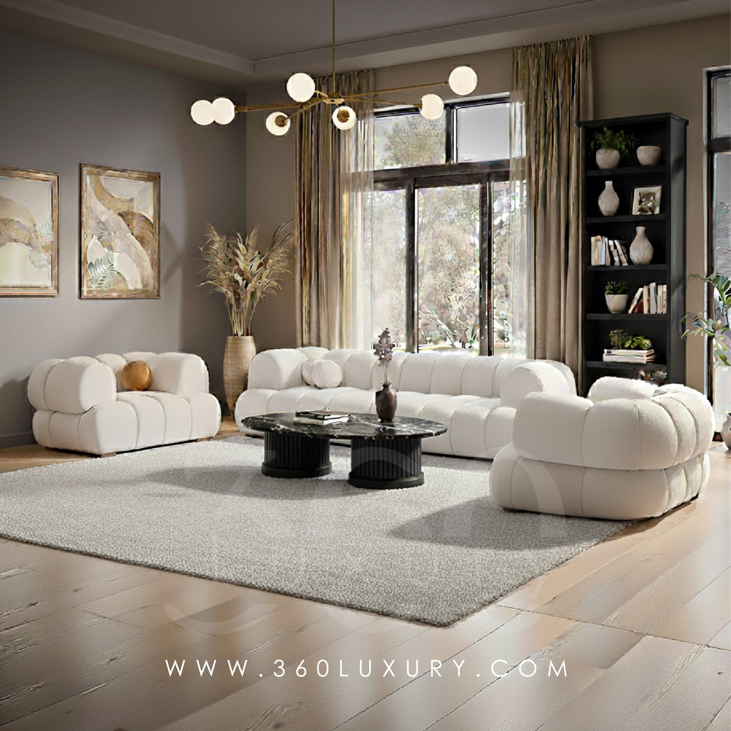 vue salon moderne canapé cloud riviera maroc