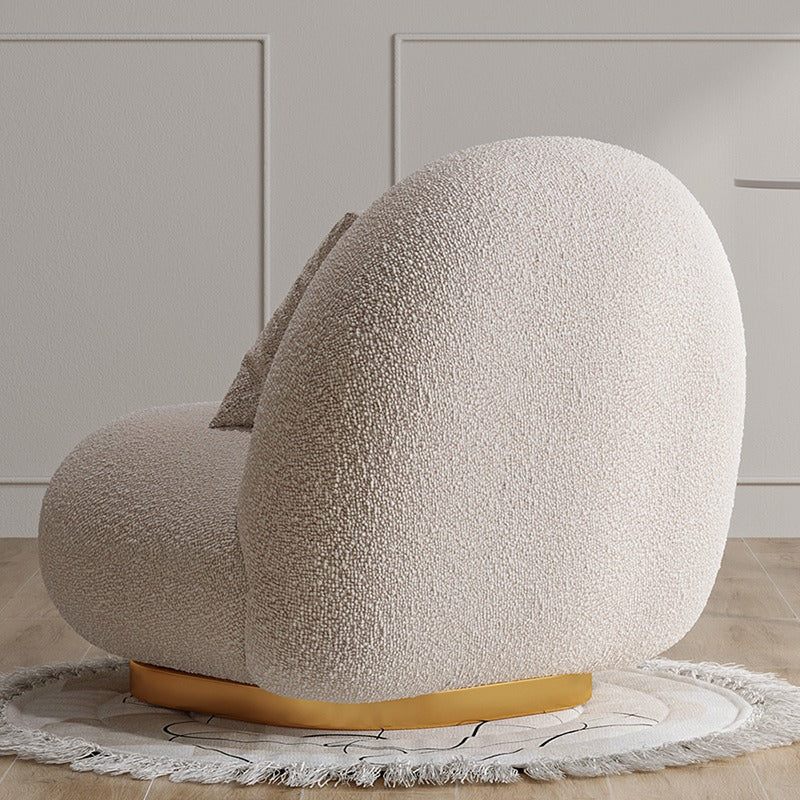 Fauteuil en tissus Bouclette qualité premium traité Anti-tache assise confortable Moelleuse en HR pour les séjours les salon villa ou appartement de luxe magasin de vente de mobilier haut gamme en ligne Maroc a prix pas cher Casablanca Tanger Rabat Marrakech 