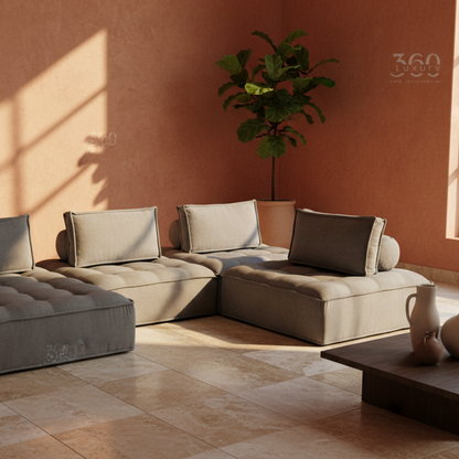 Horizon Sofa | Gris- L'Élégance Panoramique Canapé Modulable par 360Luxury