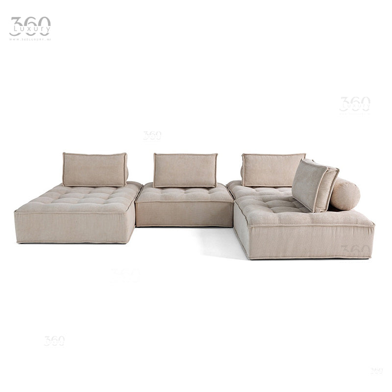 Détail velours texturé et accoudoir Horizon Sofa modulable
