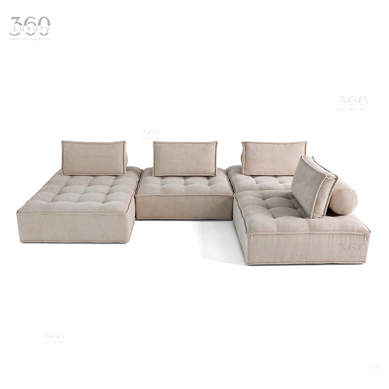 Détail velours texturé et accoudoir Horizon Sofa modulable