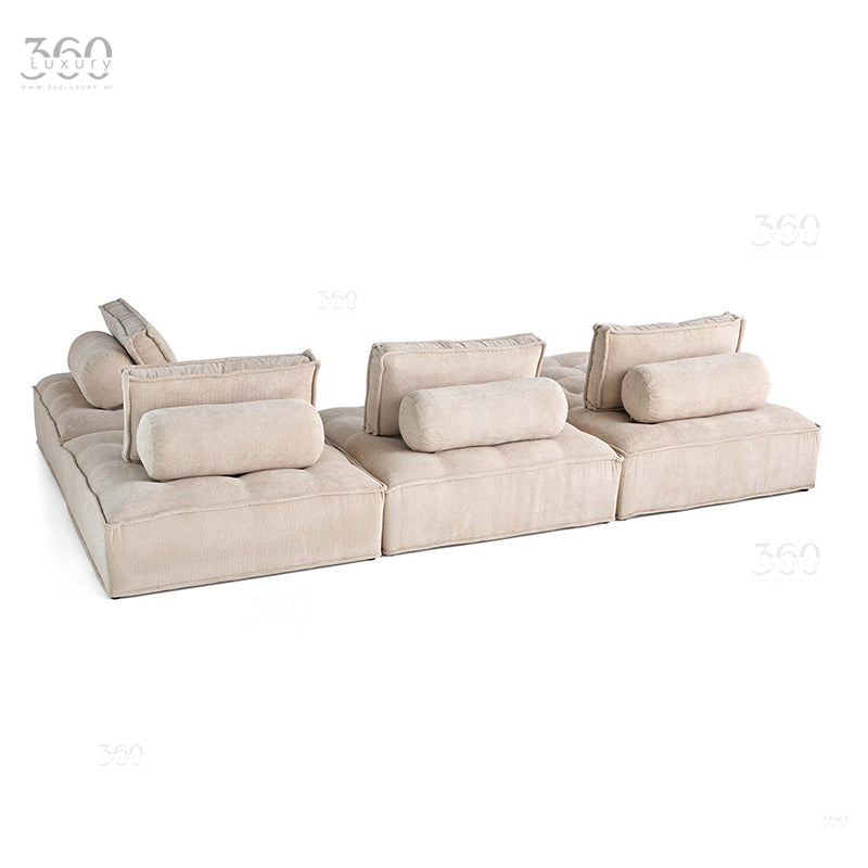 Détail velours texturé et accoudoir Horizon Sofa modulable
