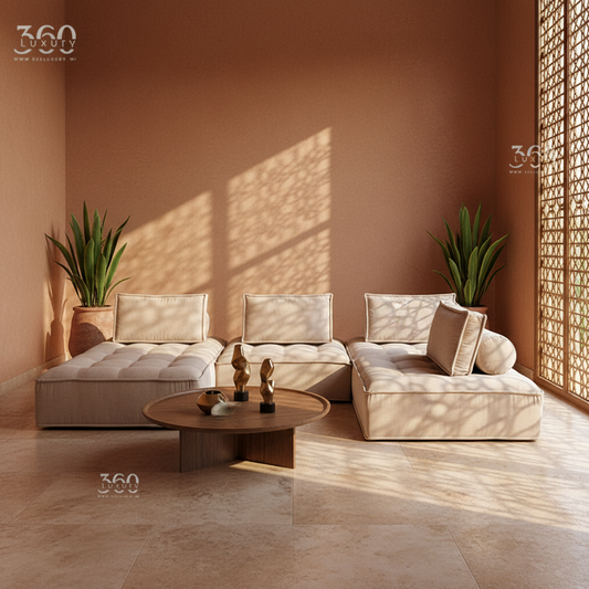 Horizon Sofa | Beige- L'Élégance Panoramique Canapé Modulable par 360Luxury