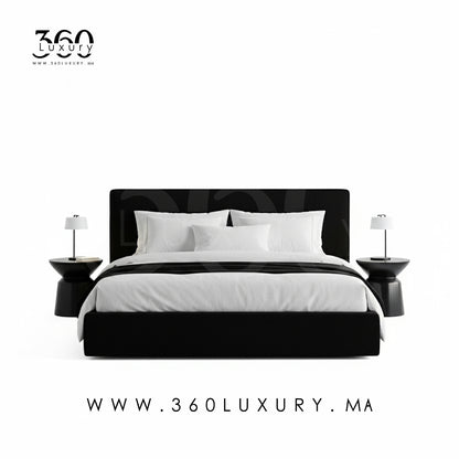 Tête de lit rembourrée du lit OSLO noir 360Luxury, style contemporain marocain