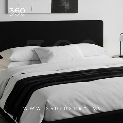 Lit OSLO noir en tissu premium, mobilier de chambre moderne au Maroc