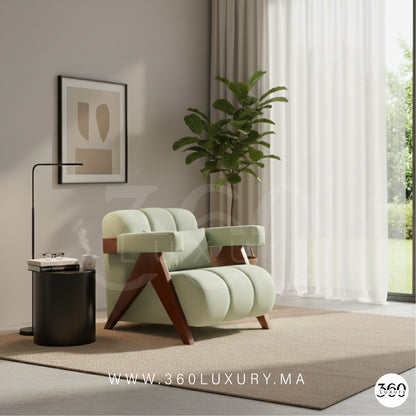 Chaises salon vert pistache tissus  velours Chaise salon bois massif personnalisé Maroc design haut de gamme Prix Usine