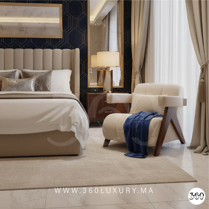 fauteuil salon moderne bois massif Casablanca Lot chaises salon bois massif mobilier contemporain pas cher liquidation Maroc pour chambre à couché 