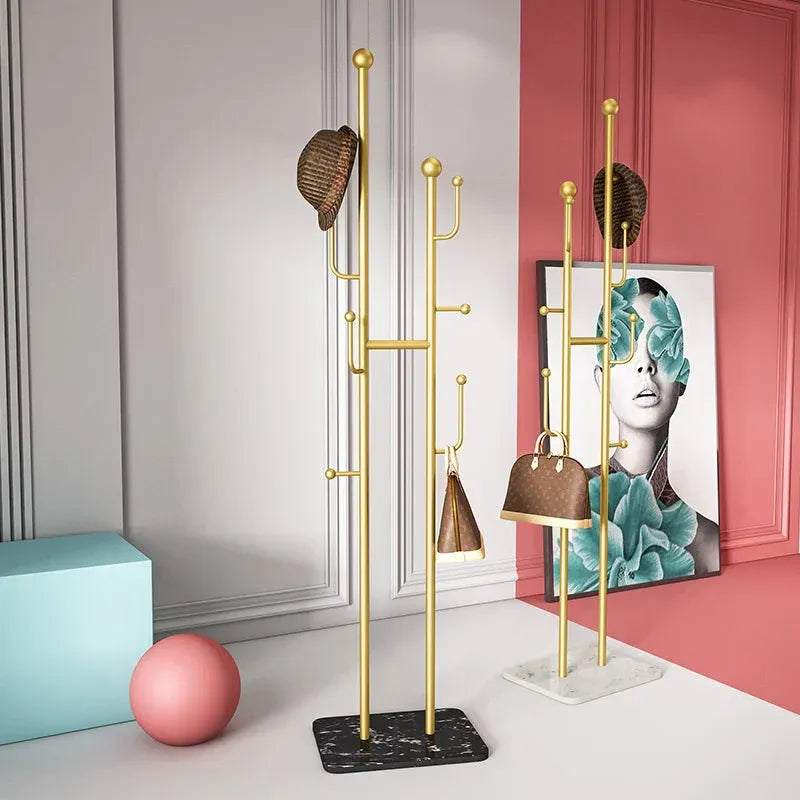 Support vêtements luxe entrée salon porte manteau marbre