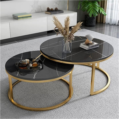 Table Basse piètements métallique doré plateau en MDF Hight Gloss effets marbre noir calacata prix pas cher au maroc livraison a Casablanca Rabat tanger et Marrakech 