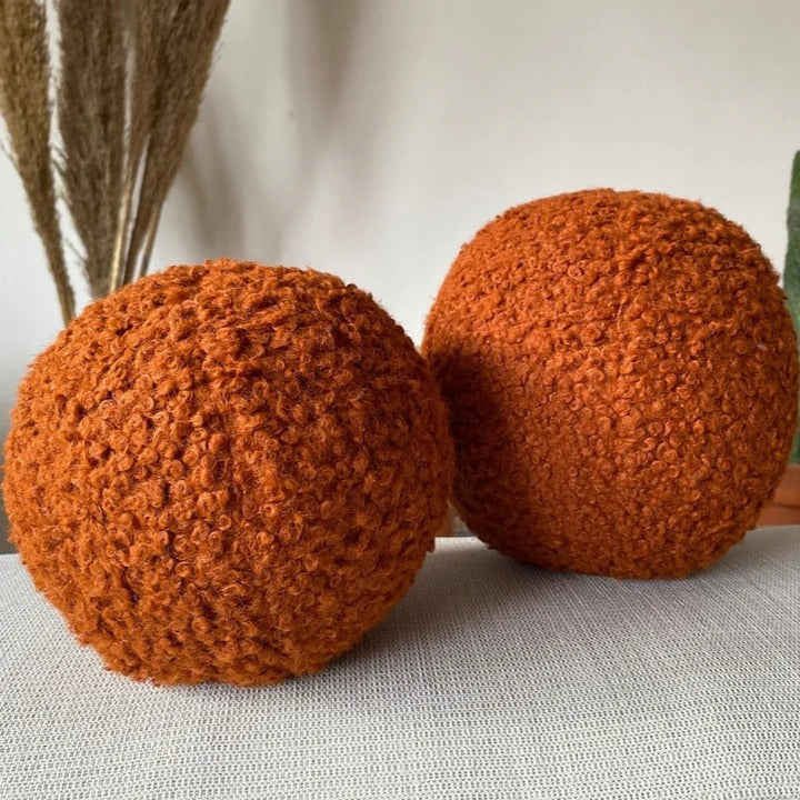 teddy ball coussin moderne maroc rouge terracotta 