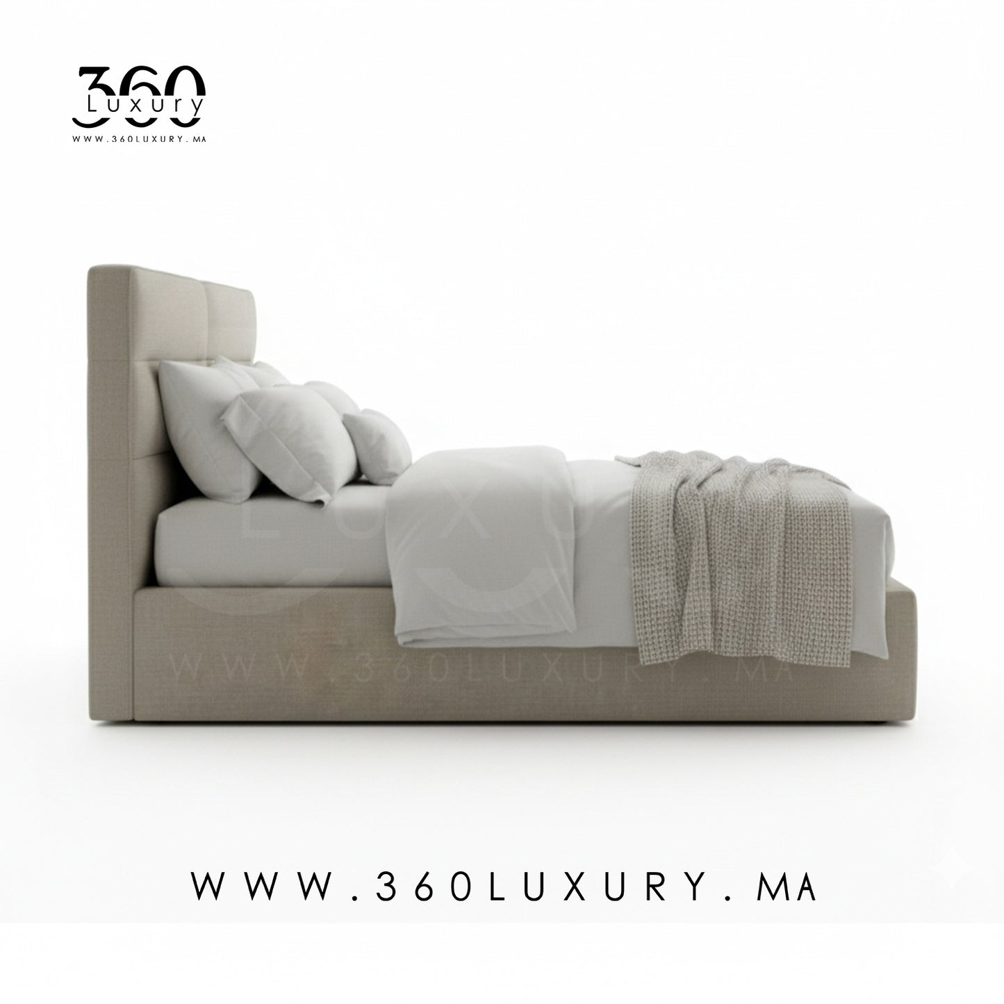 Lit MILANO beige avec option coffre de rangement, design pratique