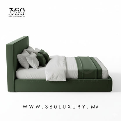 Lit MILANO vert forêt 360Luxury, design contemporain marocain pas cher