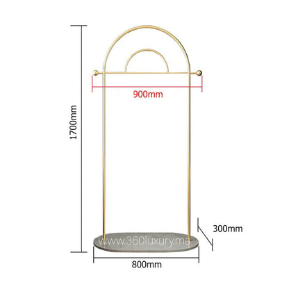 Porte-manteau marbre blanc et métal noir design luxe