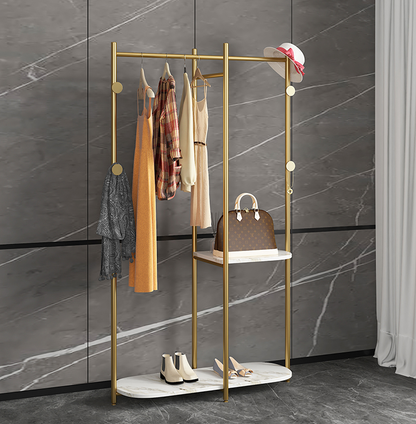 Porte vêtements doré avec étagères mobilier de luxe pas cher Casablanca Rabat Marrakech Tanger Fès prix usine